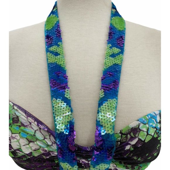 La Perla Python BEYONCE Instyle Gorgeous Sequin One Piece Swim Suit US 8 NWT - Picture 10 of 12